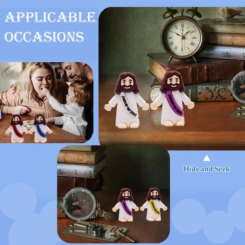 30PCS Little Jesus Figures, Mini Jesus Figurines in Bulk, Multicolor Tiny Jesus Figures, Miniature Figurines to Hide and Seek Religious Gifts for Easter Egg Stuffers (30PC)