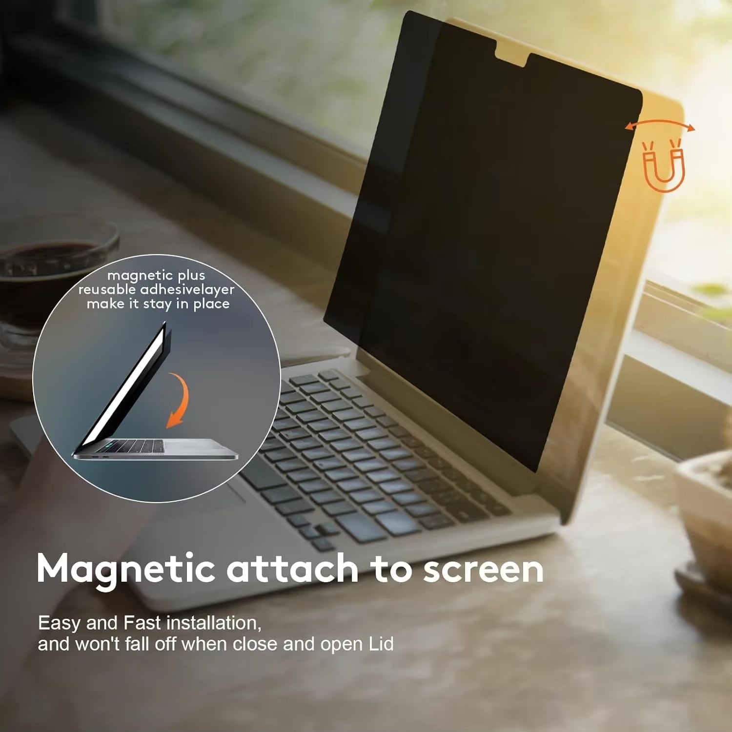 Anti Spy Privacy Screen for Macbook Monitor Privacy Screen Protector for Macbook Pro 14 M5 2025 Air 13.6 Inch M4 Screen Filter