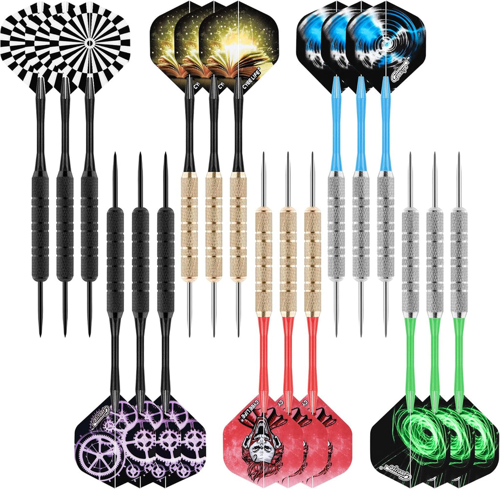 Steel Tip Darts,18Pcs Professional Metal Darts, Darts Metal Tip Set, Metal Darts for Dartboard,For Beginners and Hobbyists