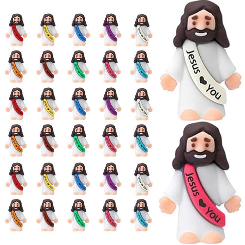 30PCS Little Jesus Figures, Mini Jesus Figurines in Bulk, Multicolor Tiny Jesus Figures, Miniature Figurines to Hide and Seek Religious Gifts for Easter Egg Stuffers (30PC)